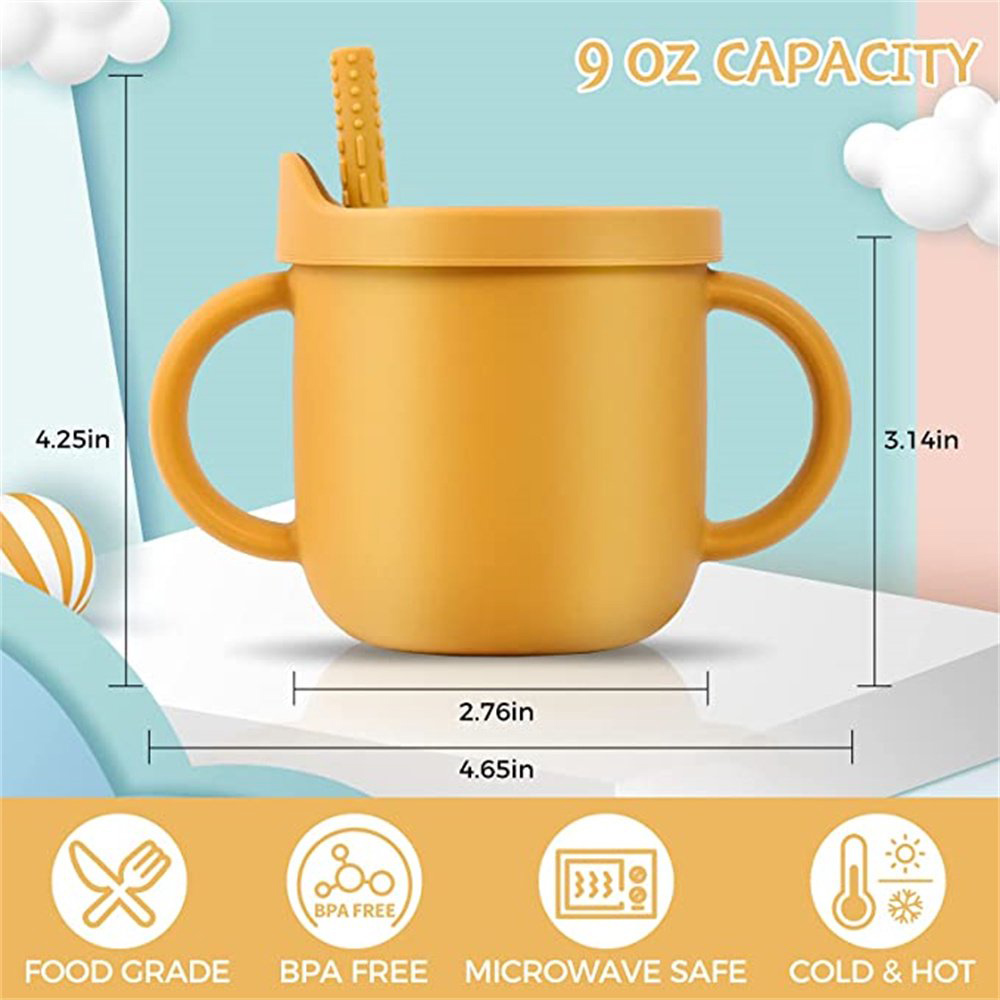 Baby silicone Straw Cup 1