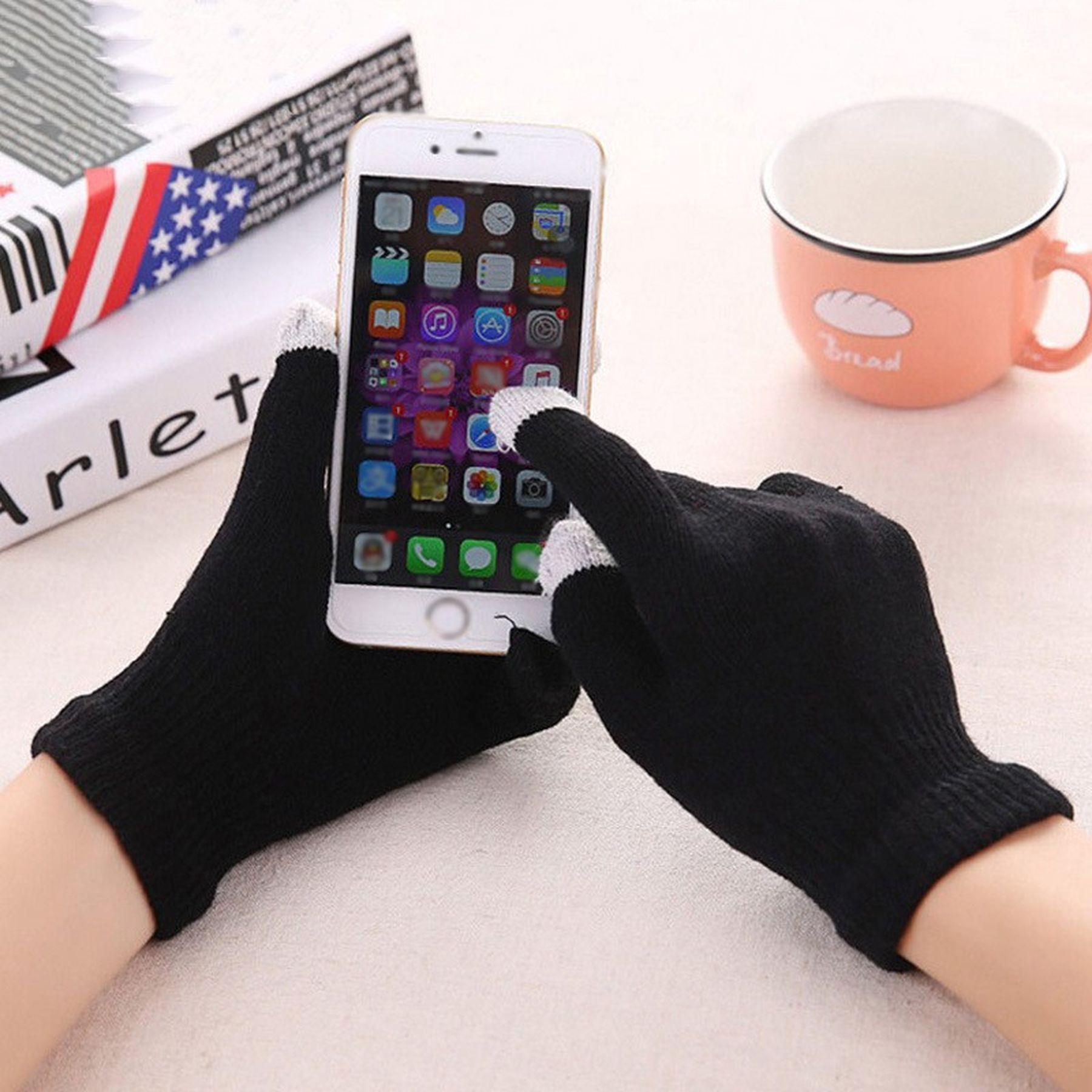 Unisex Knitted Touchscreen Gloves Stretch Texting Mittens 3