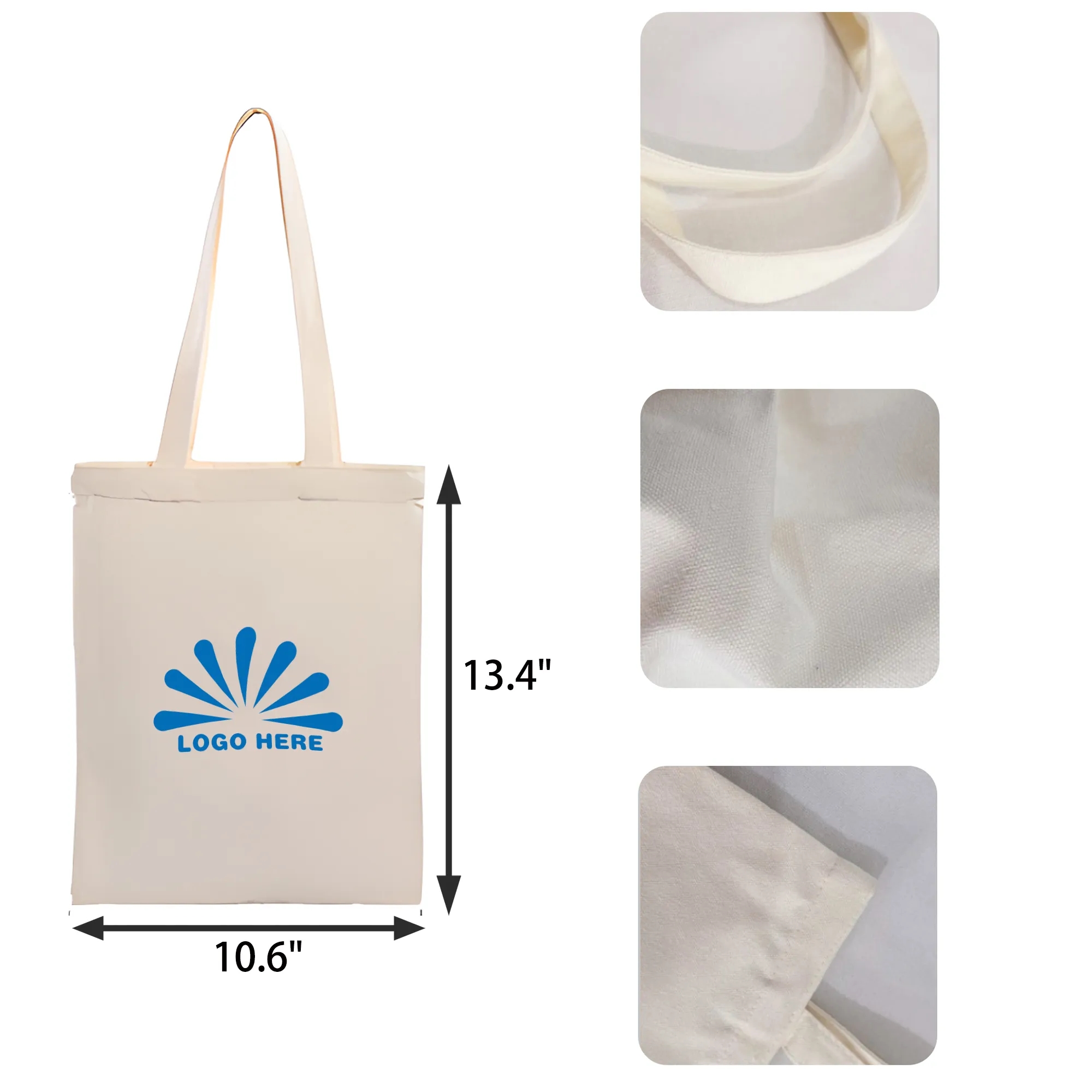 MOQ 50 PCS Monochrome Canvas Tote Bag