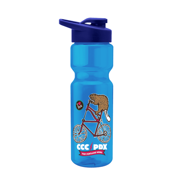 Blazer 28oz Transparent Bike Bottle w/Drink-thru Lid 2618