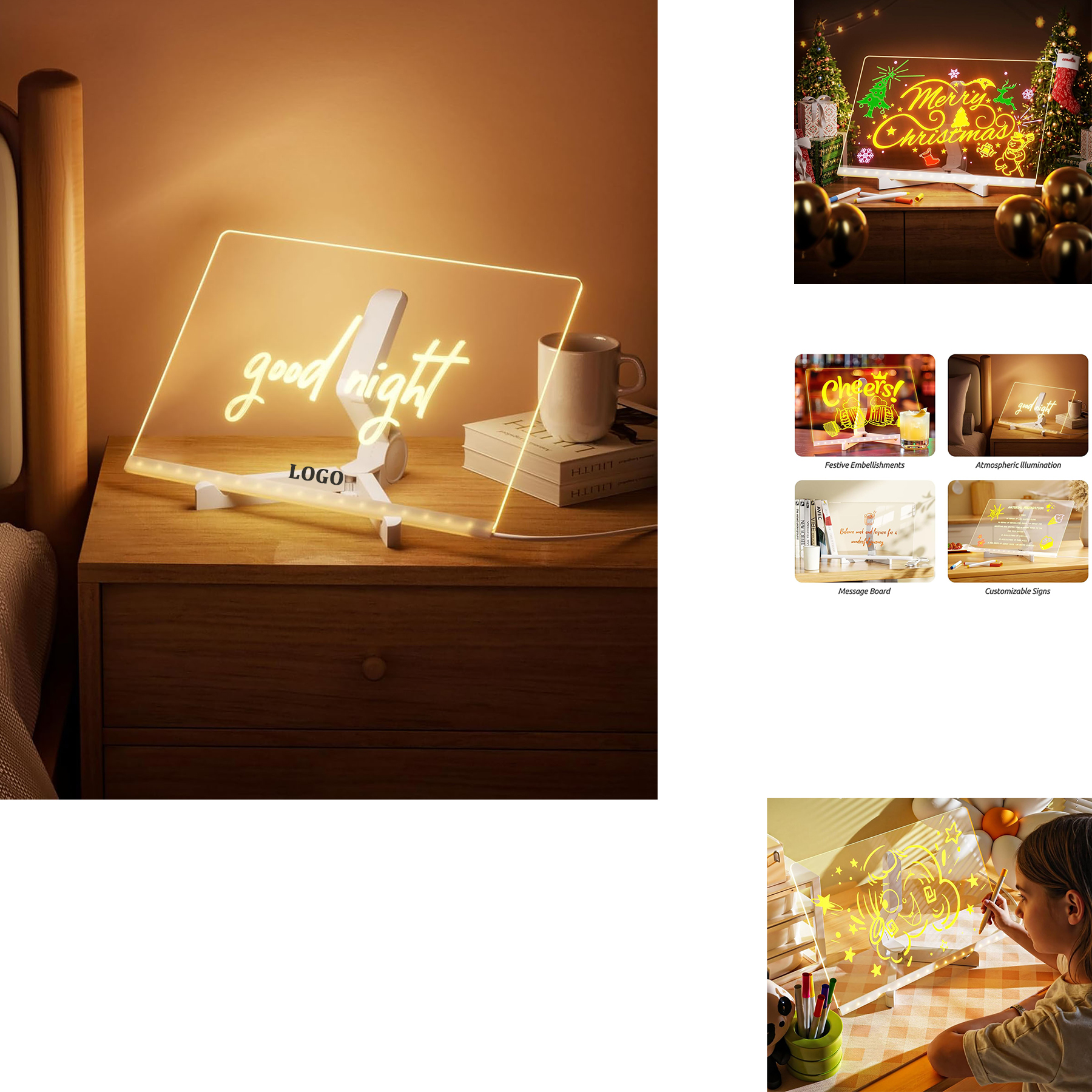 Acrylic Dry Erase Board with Illuminated Stand 2