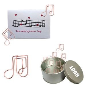 Music Clef Shaped Paper Clips In Tin Box 6