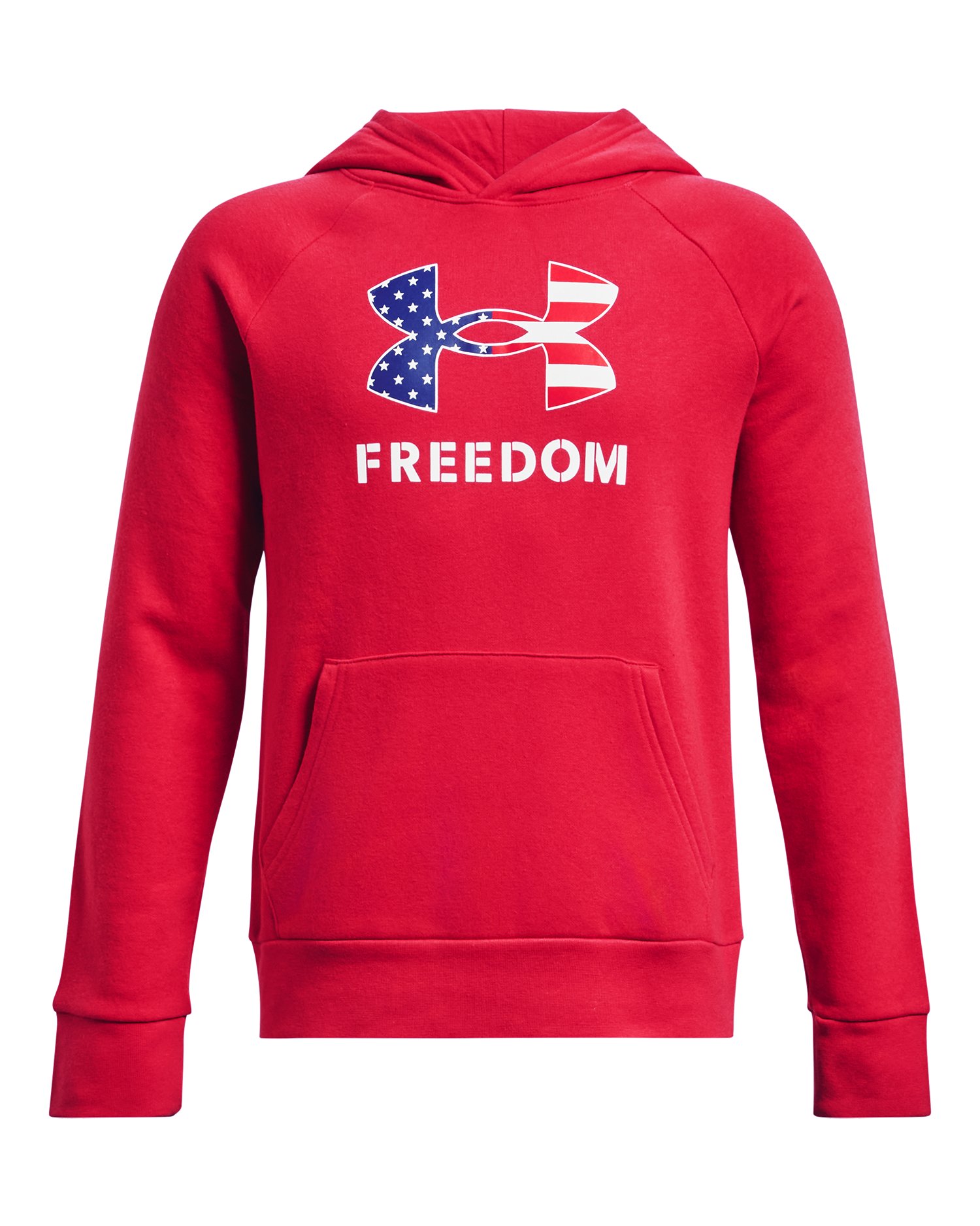 UA Freedom Rival Fleece Big Flag Logo Boys' Hoodie, custom hoodie or sweatshirt with logo imprint 5