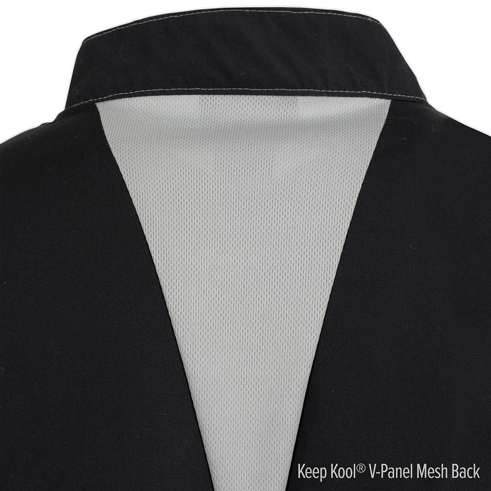 Black Crossover Collar Keep Kool Chef Coat 5