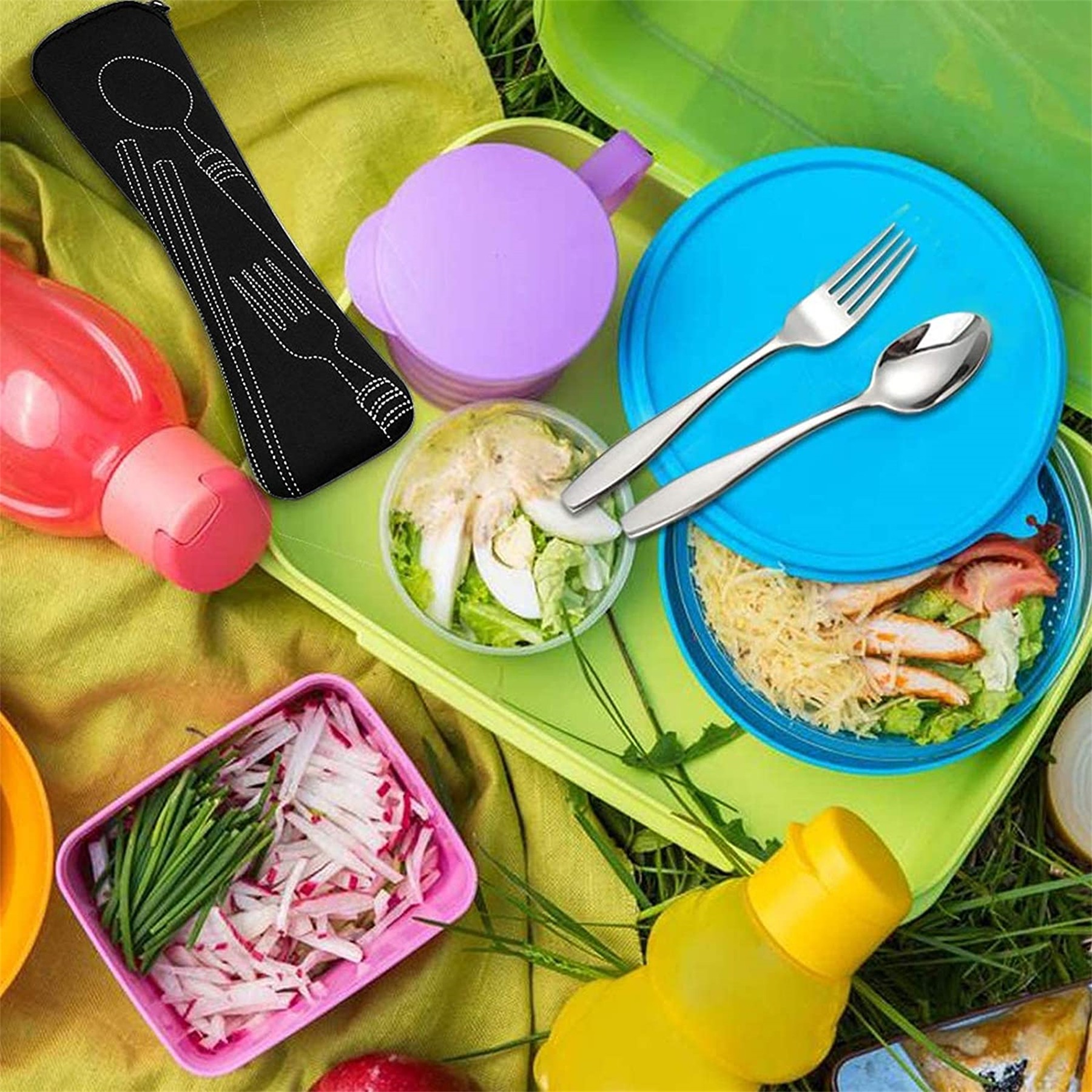 4 Pack Cutlery Set With Portable Pouch 1