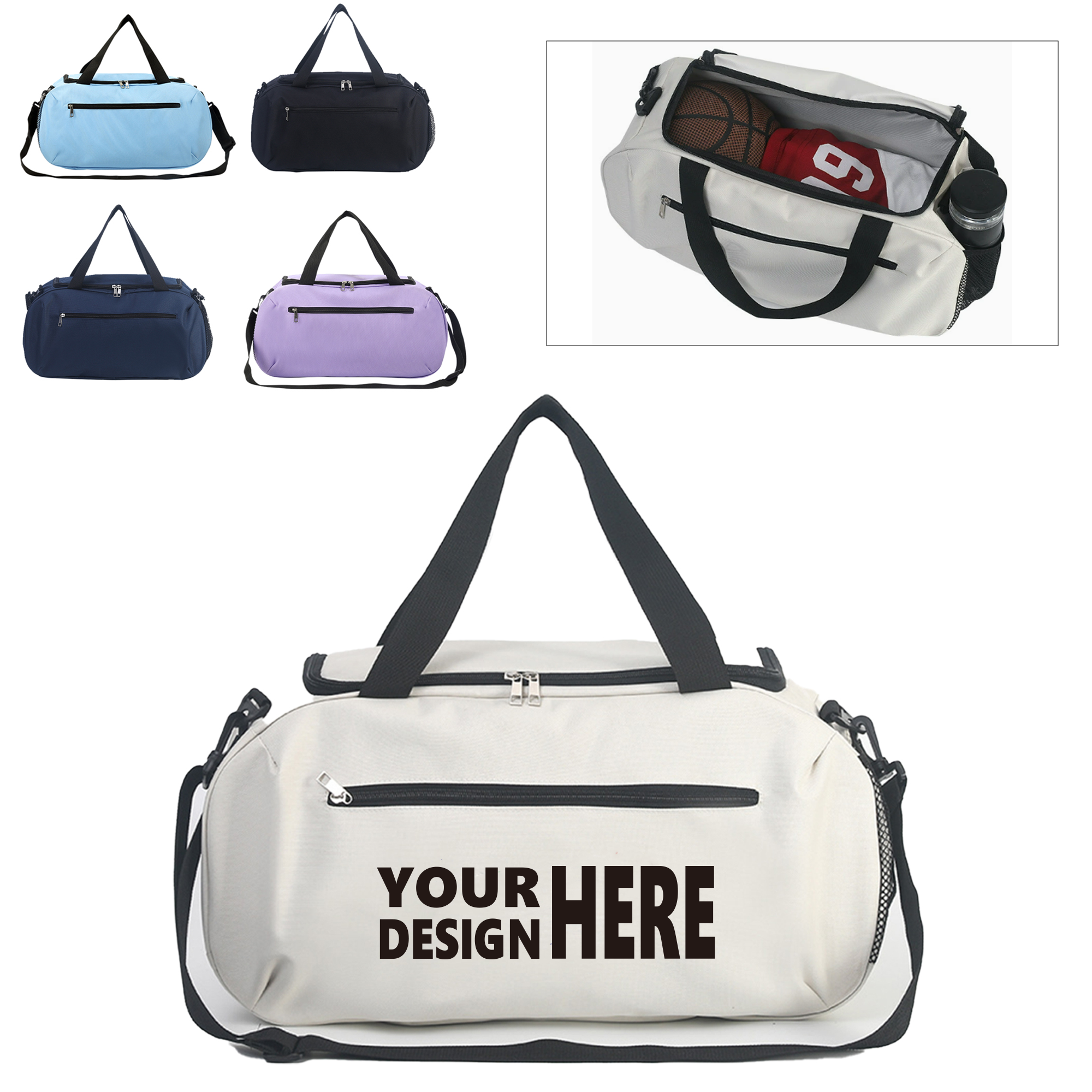 Multifunctional Solid-Color Travel Gym Bag 2
