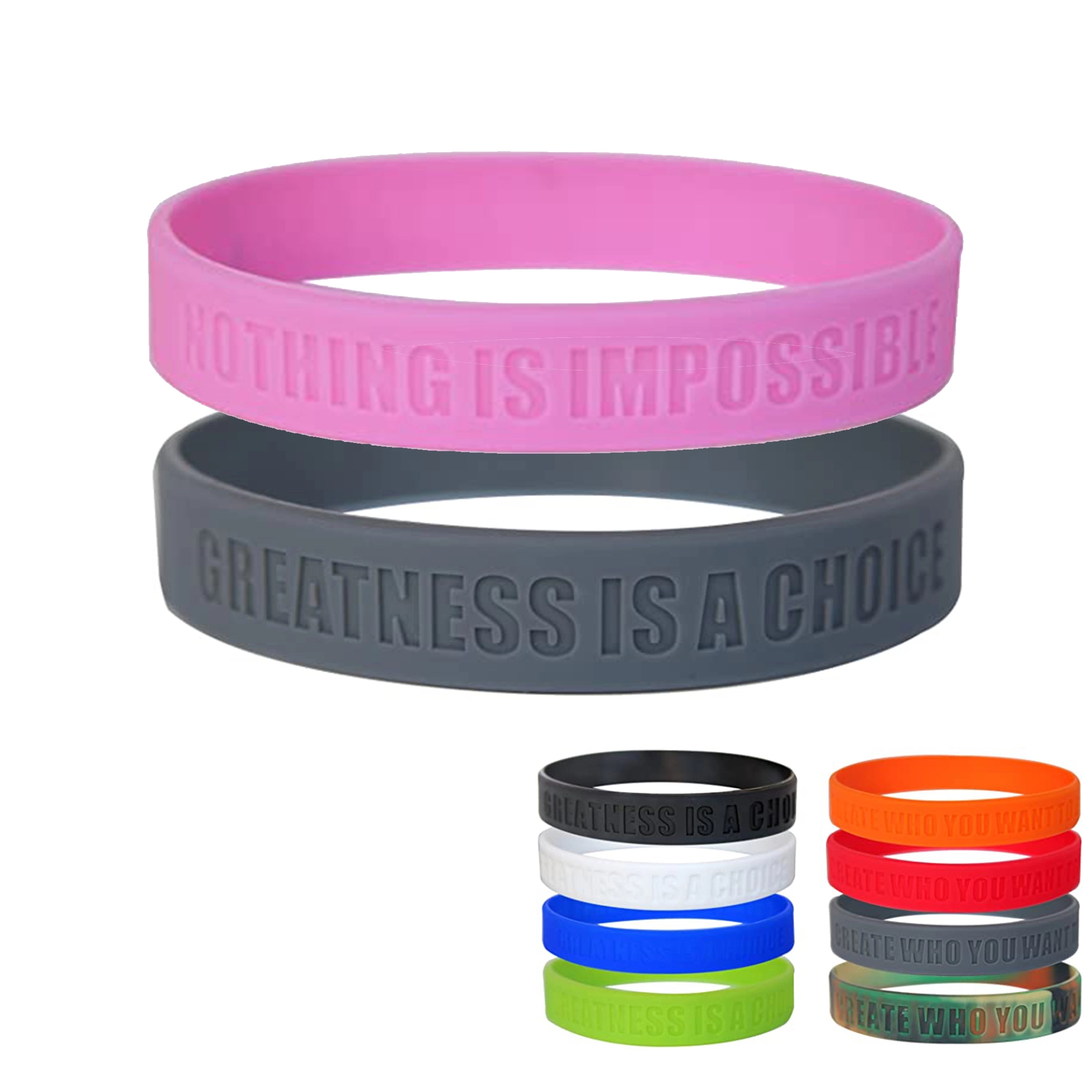 Debossed Silicone Wristband MOQ 50PCS 2