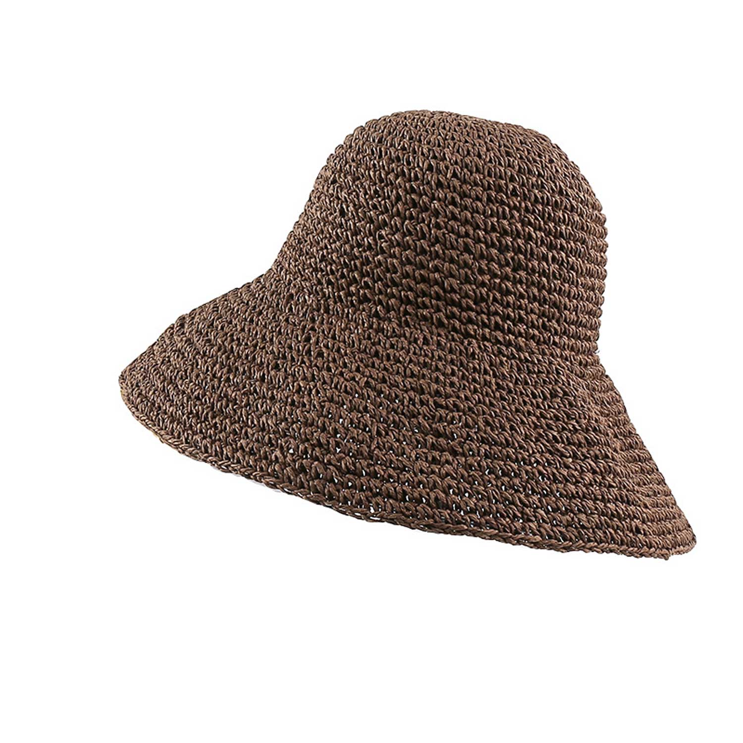 Wide Brim Crochet Foldable Fisherman Vacation Hat for Women 5