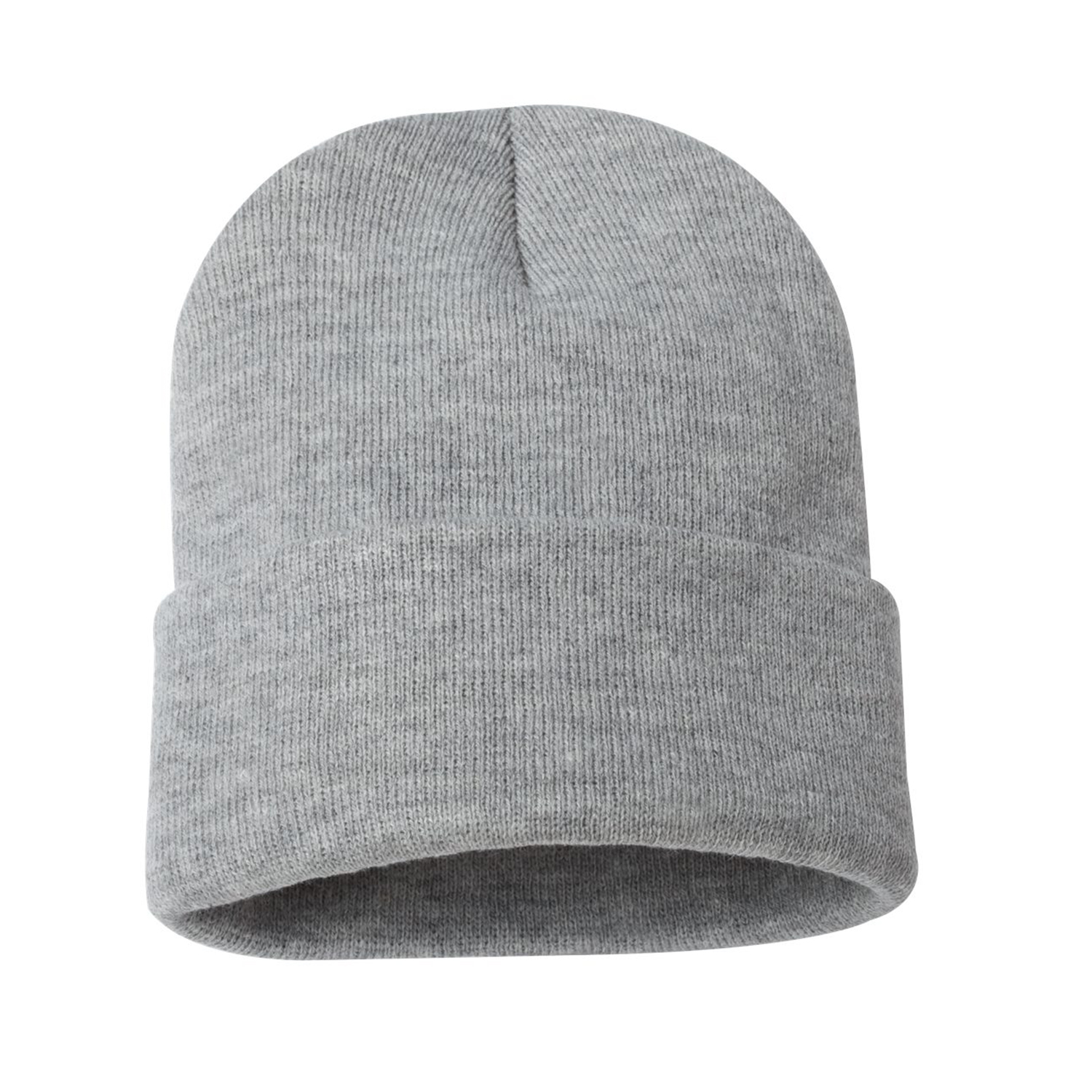 Solid Cuffed Beanie w/ Sewn Woven Patch 53