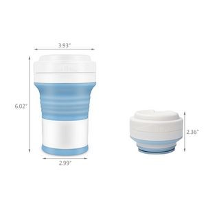 550ml Silicone Collapsible Cup With Straw And Carabiner 18