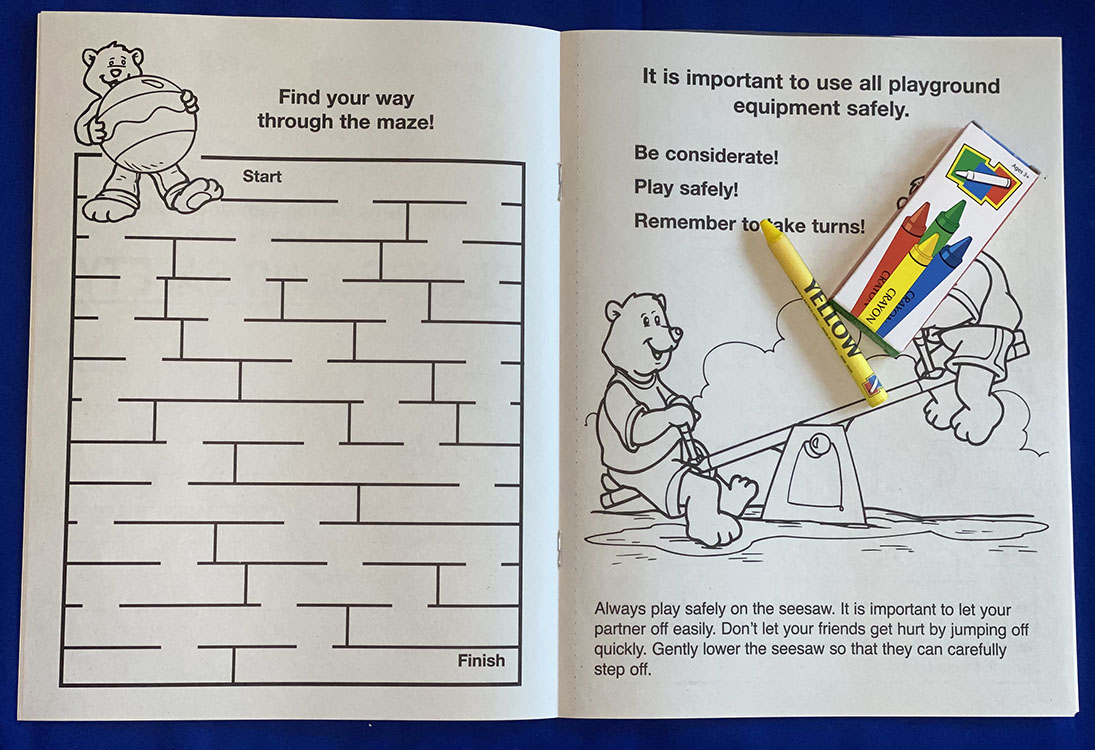 COLORING SET - Play It Safe on the Playground Coloring Book Fun Pack 4