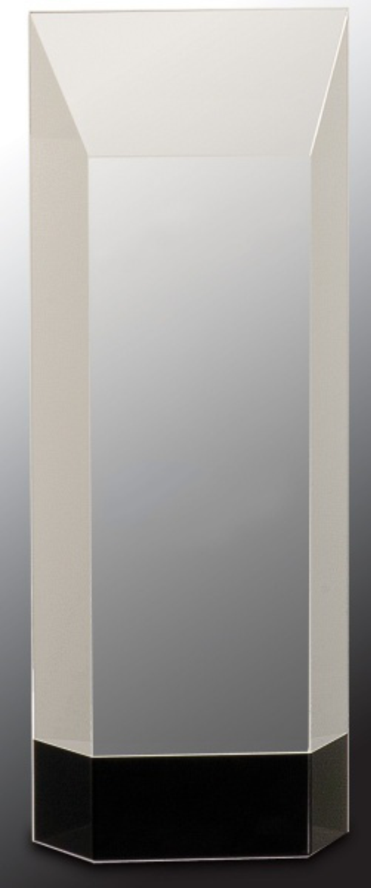 9 1/2" Clear Crystal Self-Standing Rectangle Award on Black Base 2