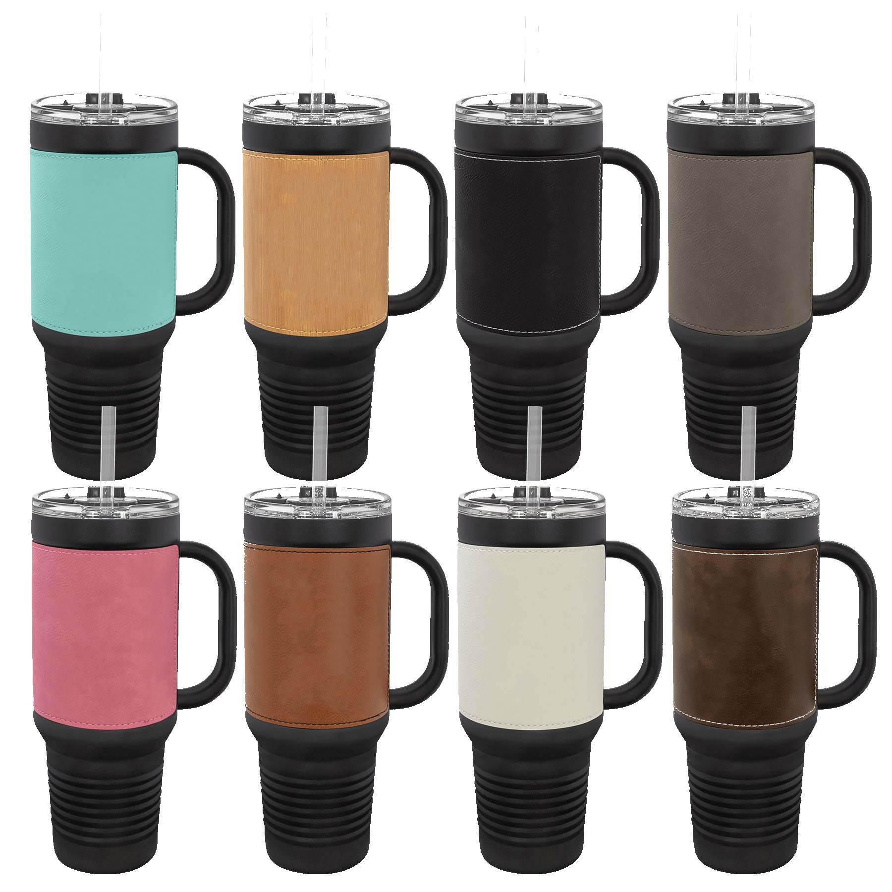 Polar Camel 40oz Black Stainless Steel & Leatherette Travel Mug 22