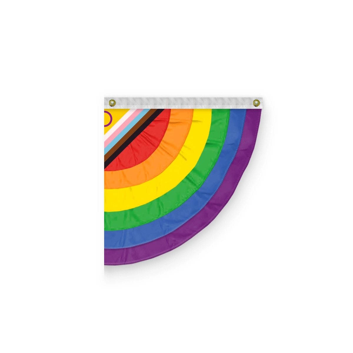 3'x3' Intersex Progressive Pride Pleated Half Fan-Right Side 2