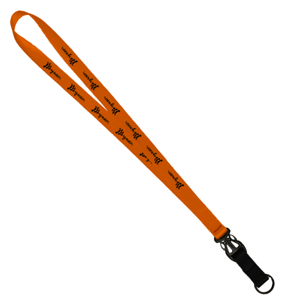 3/4" Multi color (Top and bottom) Nylon Lanyard with Plastic Slide Buckle R 328