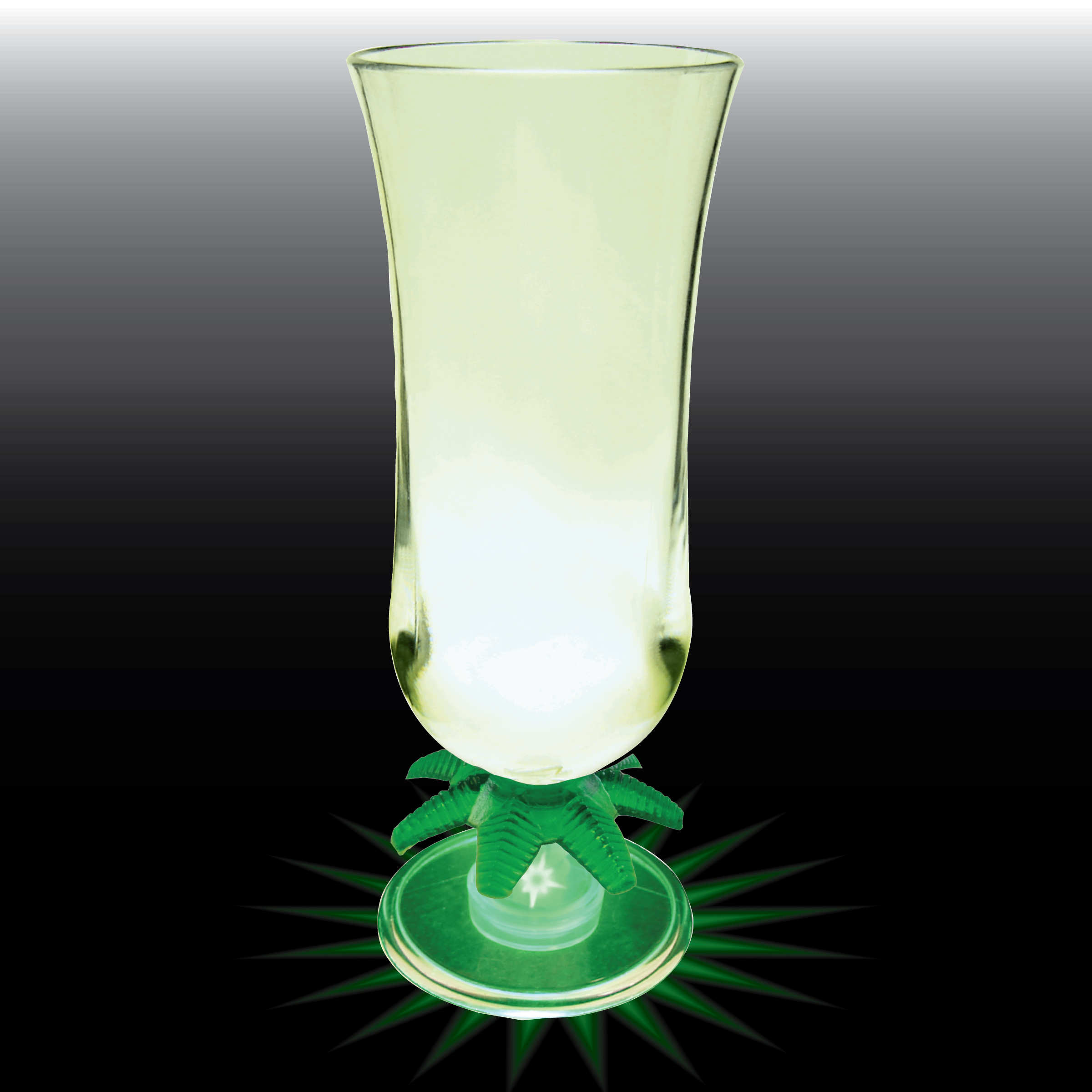 15oz Light Up Plastic Palm Tree Stem Hurricane Glass