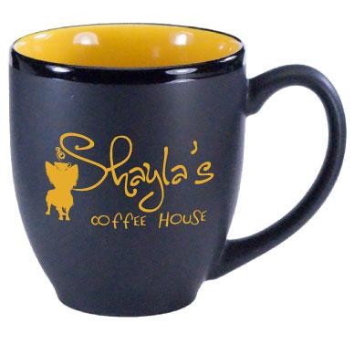 16 oz Yellow In / Matte Black Out Hilo Bistro Mug