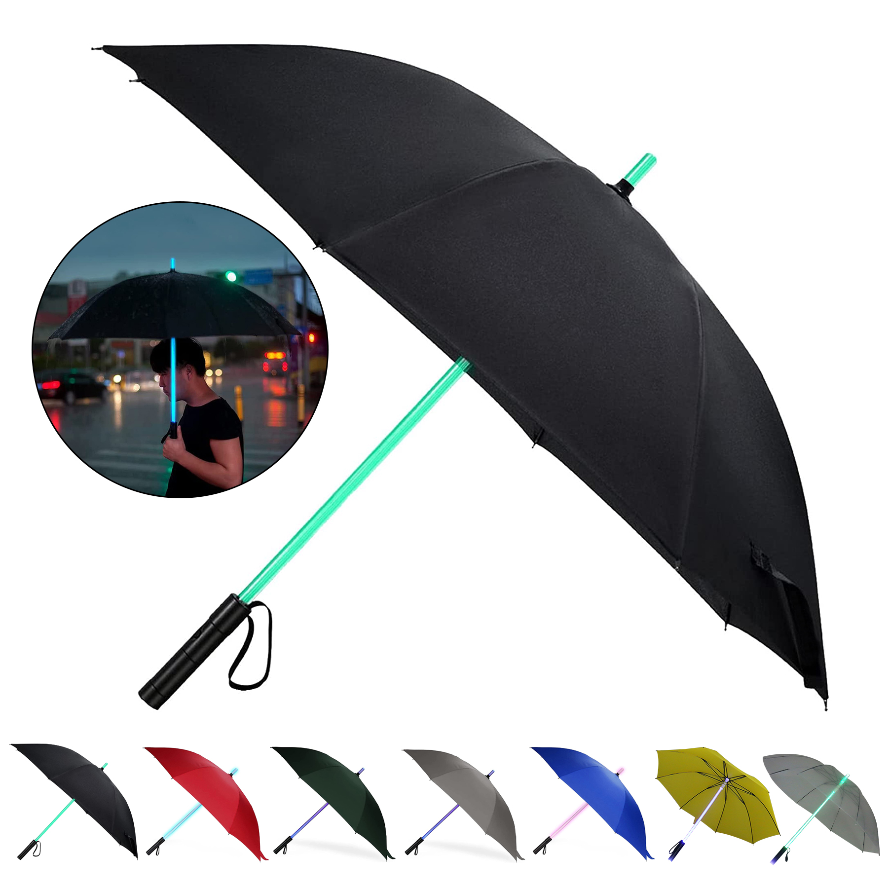 LED Umbrella with 7 Color Changing On the Shaft 2