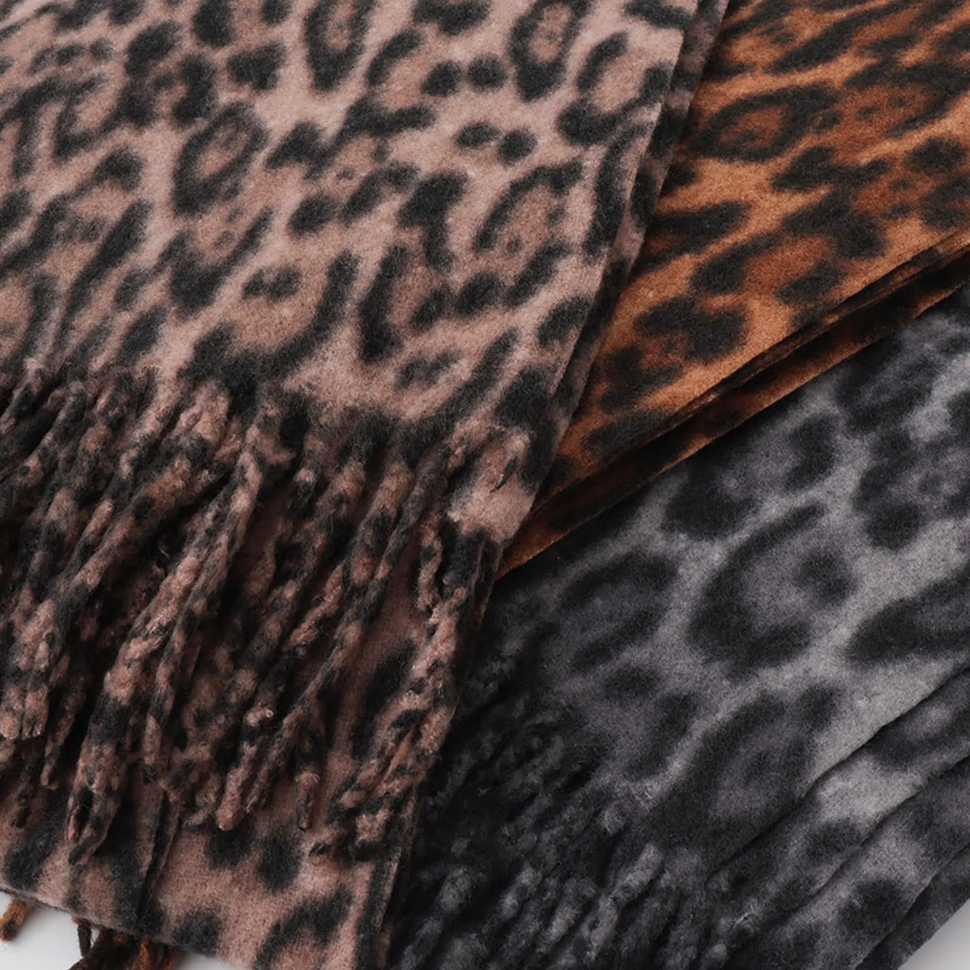 Winter Leopard Print Womens Scarf 2