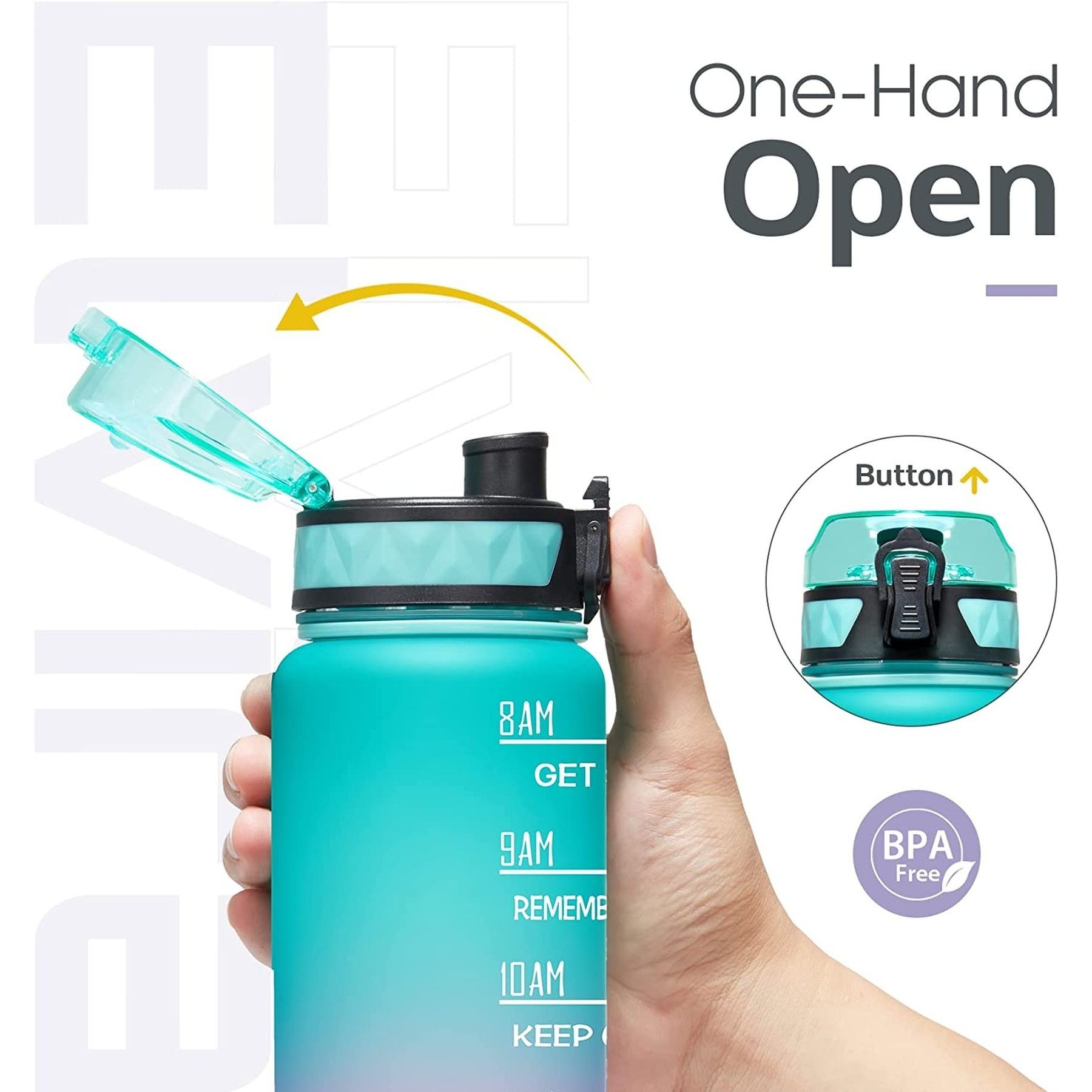 32Oz Motivational Fitness Leak-Proof Sports Water Bottle 8
