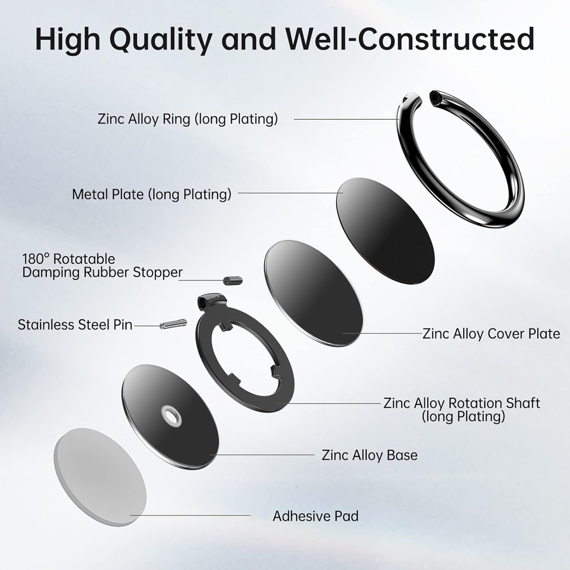 360 Degree Rotation Finger Ring Phone Holder 5