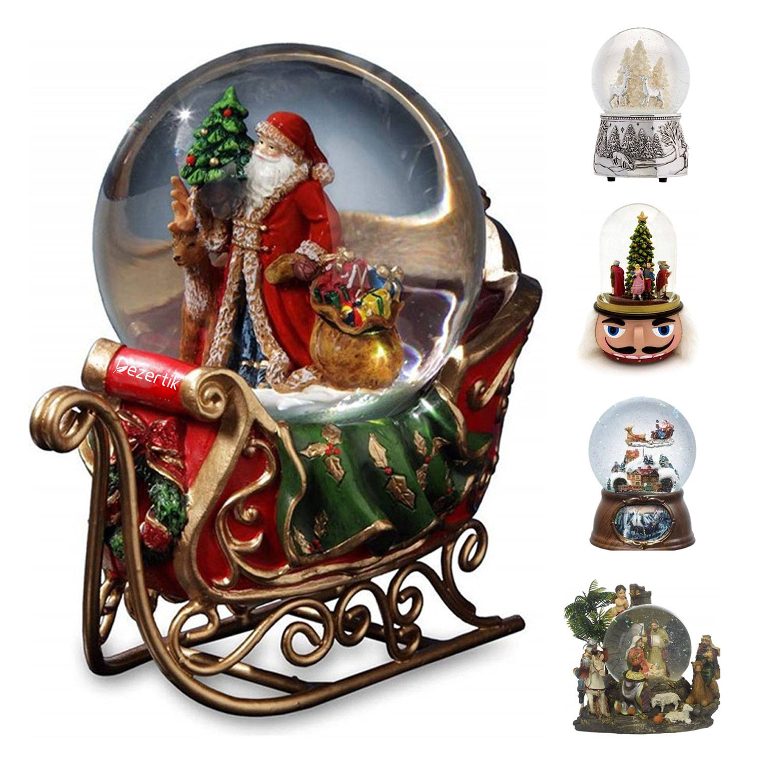 Resin Christmas Music Bell with Light for Home Decoration 9
