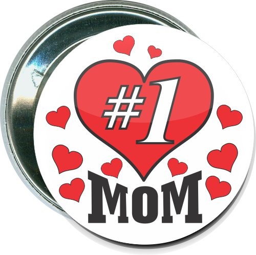 #1 Mom, Mothers Day Button 1