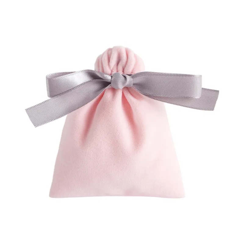 Velvet Drawstring Bag With Bowknot Ribbon 6