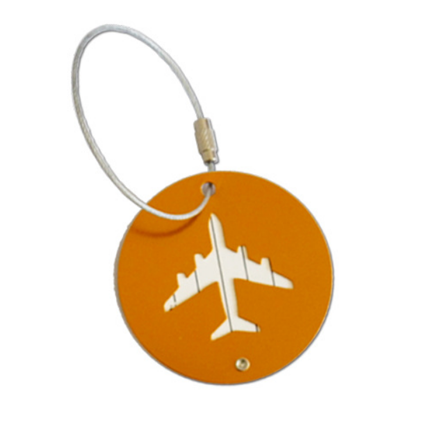 Metallic Round Airplane Shape Travel Luggage Tag 5