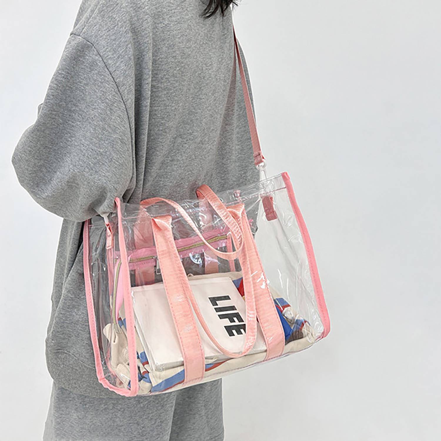 Durable And Spacious Transparent PVC Waterproof Beach Bag 5