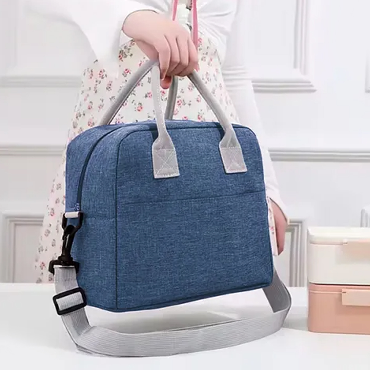 9L Insulated Lunch Bag with Handle and Shoulder Strap 5
