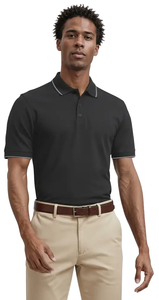 Men's Striped Trim Value Wicking Polo 29