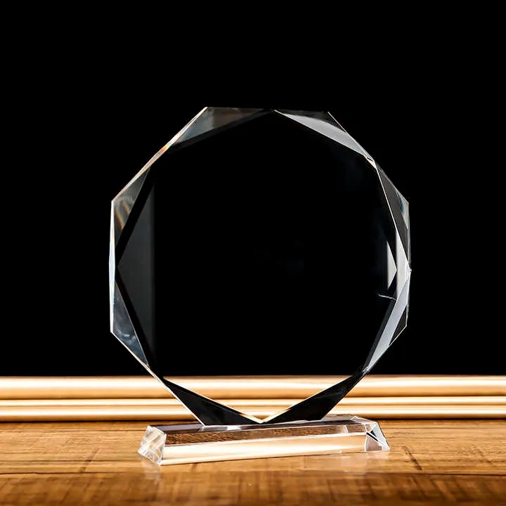 Octagonal crystal trophy 2
