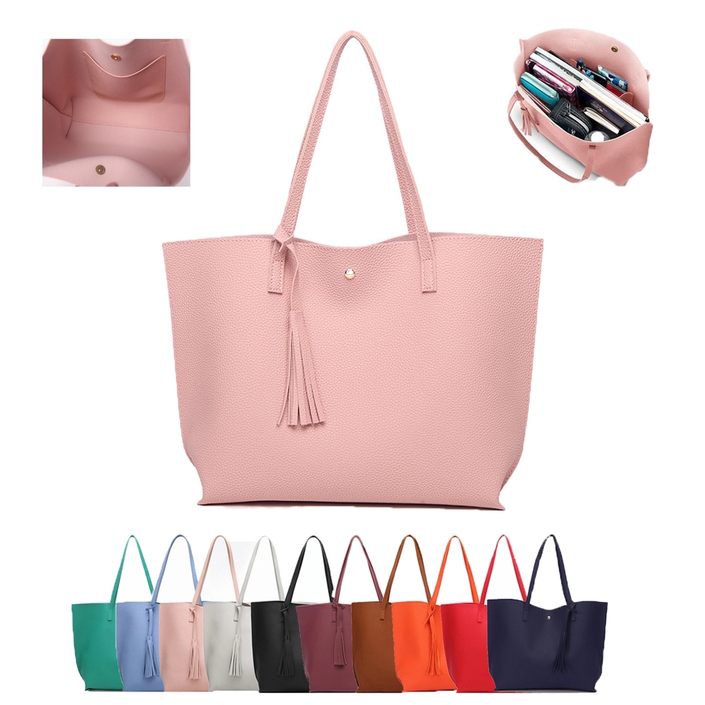 Soft Faux Leather Tote Shoulder Bag 1