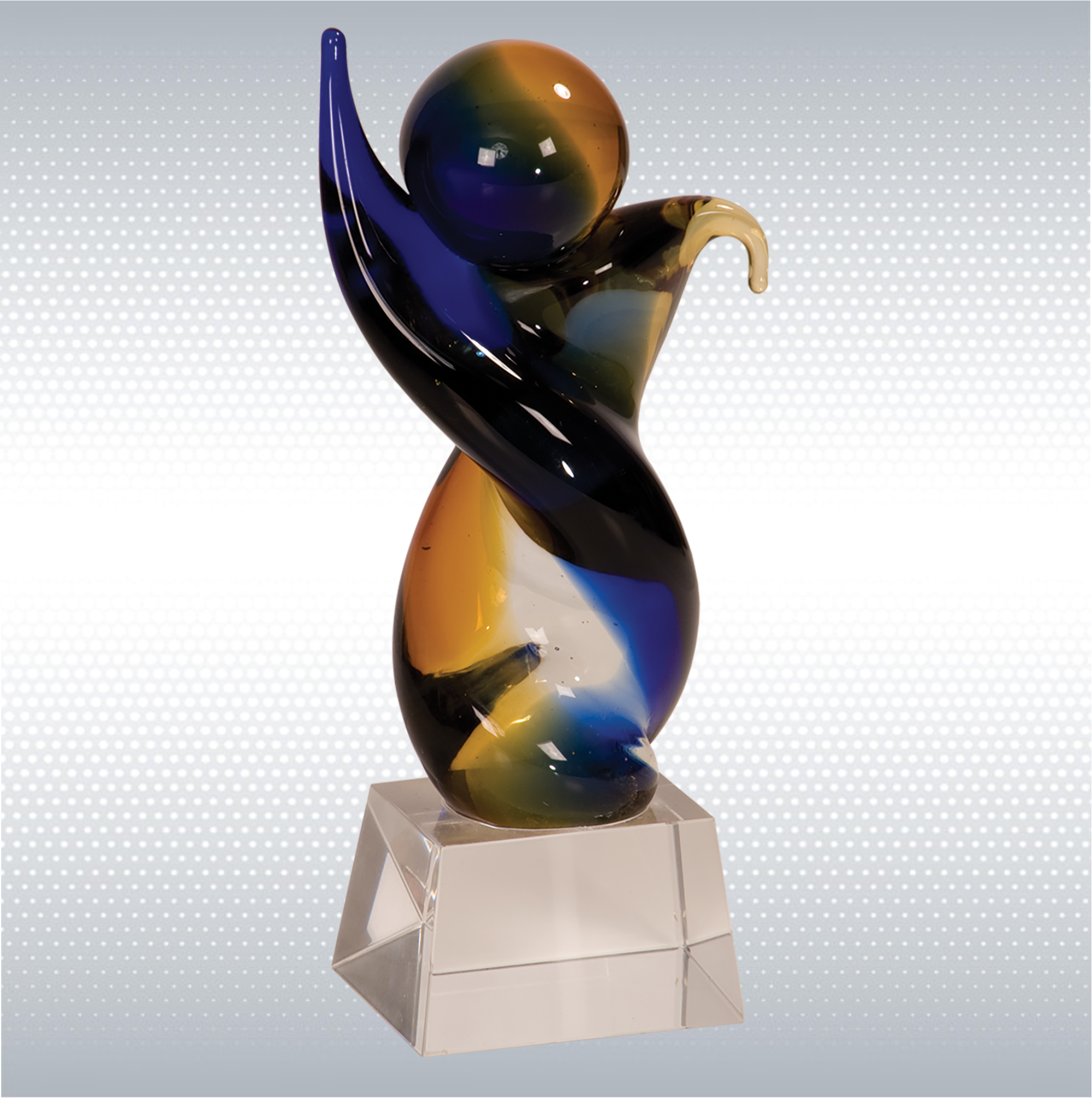 7 3/4" Twisted Body Art Glass 2