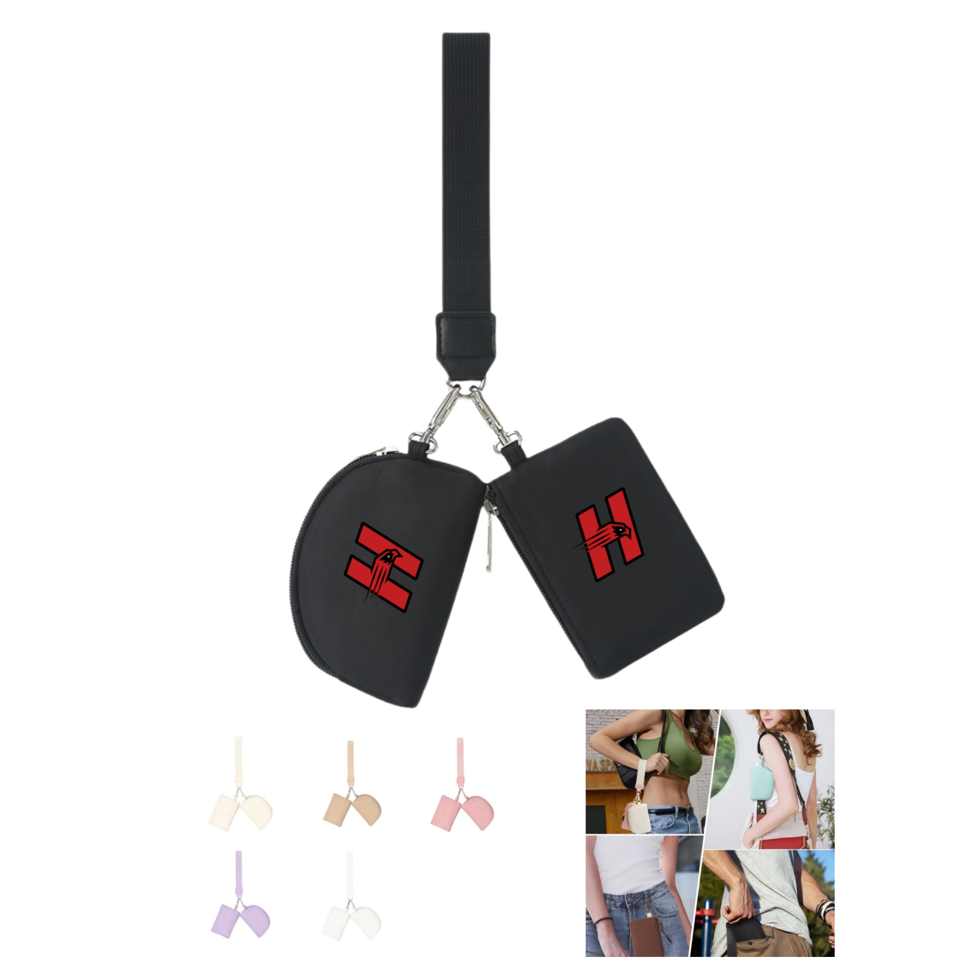 Dual Pouch Wristlet Keychain Wallet 2