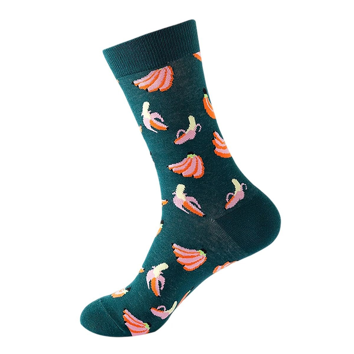 Cotton Crew Socks with Jacquard Pattern 81