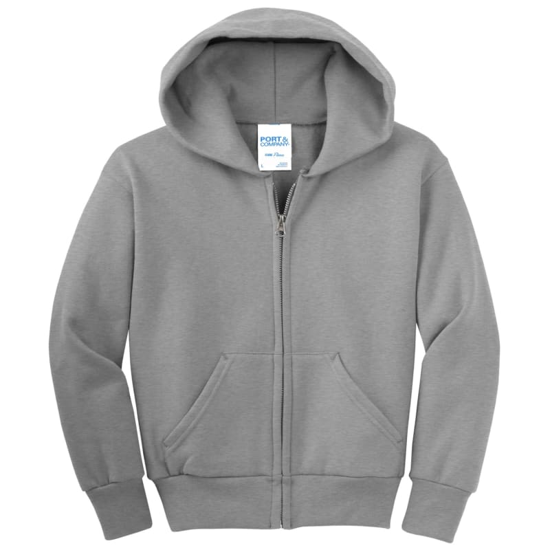Port & Company - Youth Core Fleece Full-Zip Hooded Sweatshirt. 89