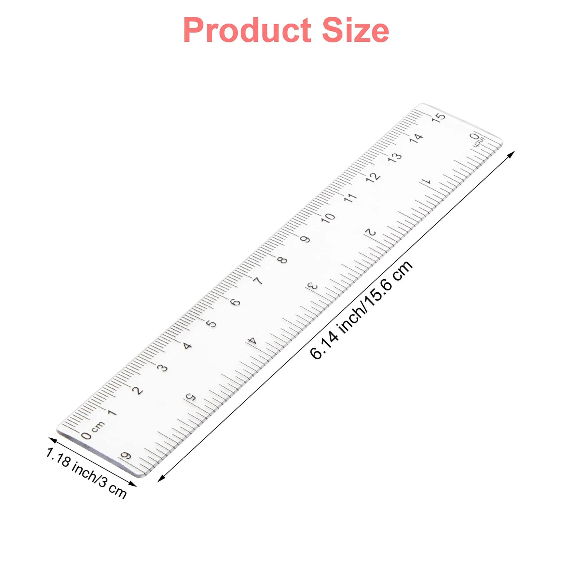 6 inch Plastic Transparent Straight Ruler 5