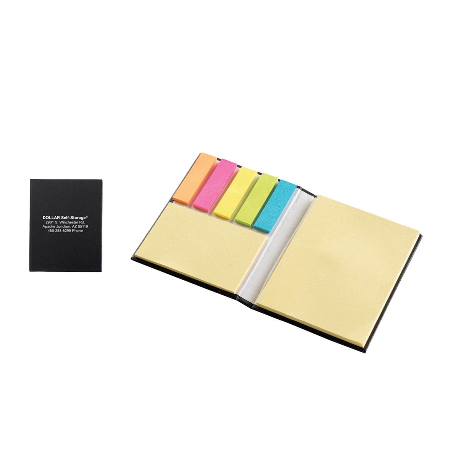 Black Notepad w/Sticky Flags