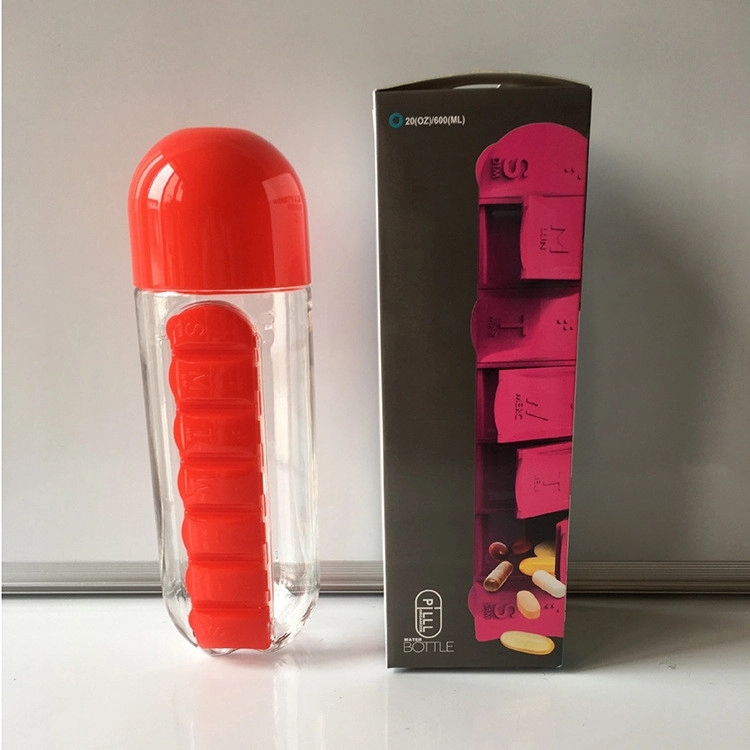 20 Oz Water Bottle W/ 7 Daily Pill Case 13