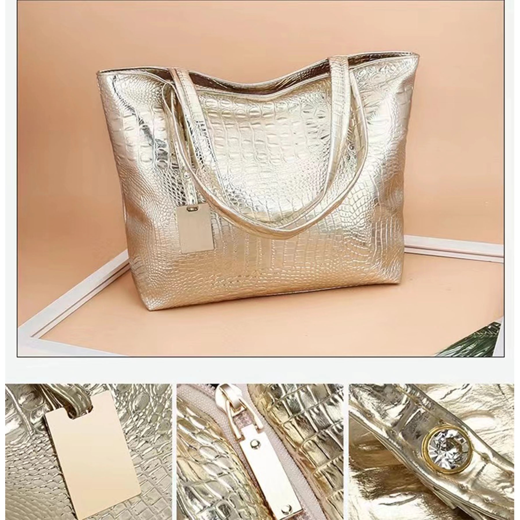 Pu Leather Tote Bag, custom tote bag with logo imprint 5