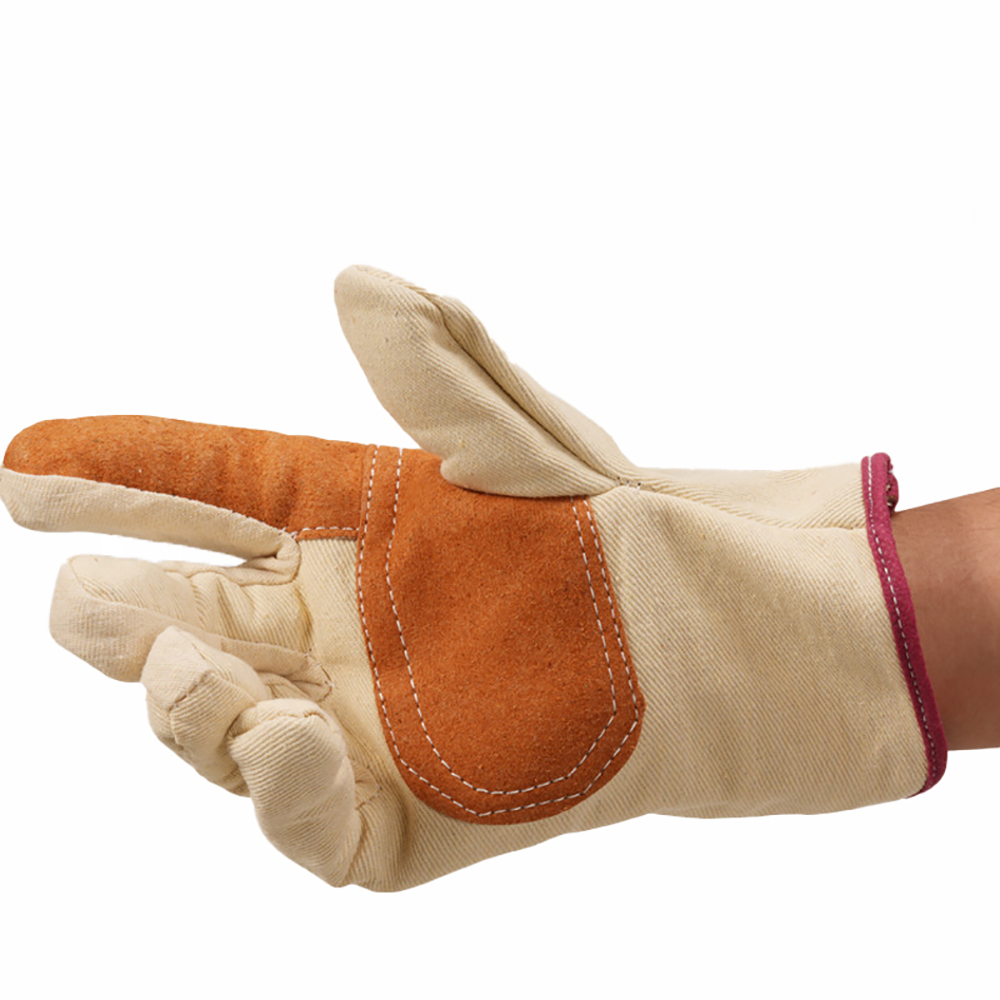 Canvas Work Gloves with Reinforced Palm and Fingertips 4