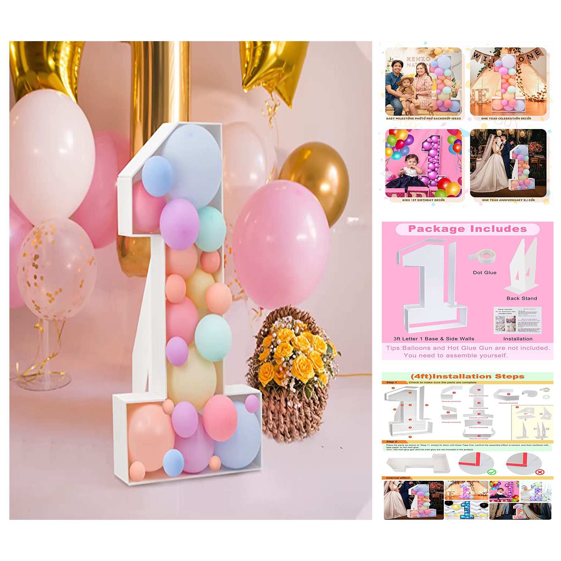 35.4 x 7.87 x 47.24 Inches No 1 Model Balloon Frame 1