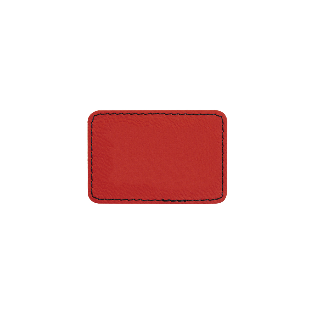 3" x 2" Red Leatherette Rectangular Patch with Adhesive 2