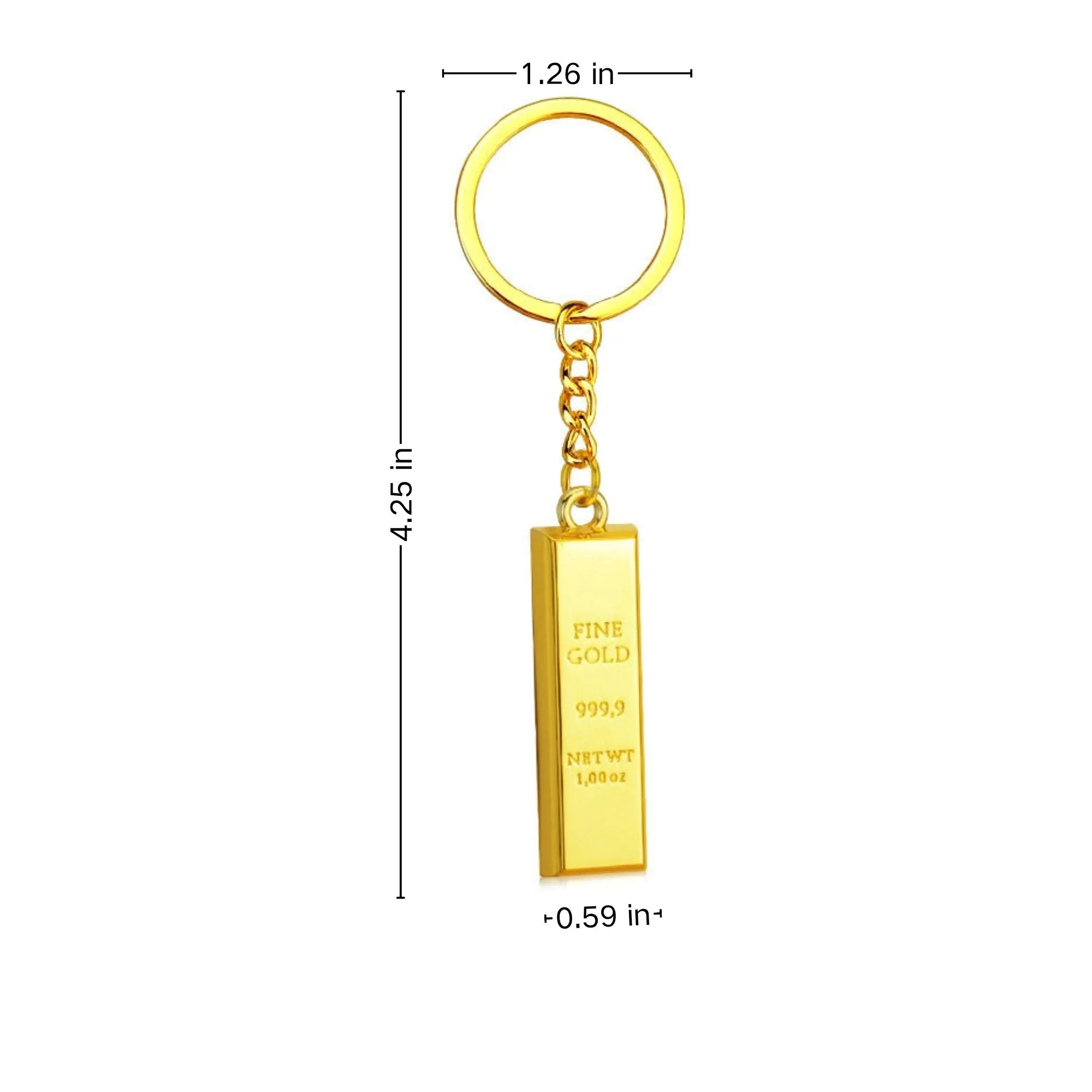 Gold Bar Shaped Fashion Keychain 5