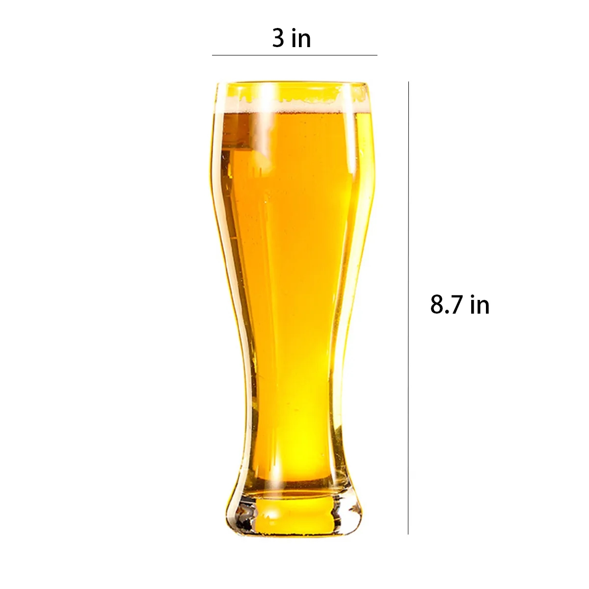18.6oz. Curved Solid Glassware Craft Beer Pilsner Glasses 4