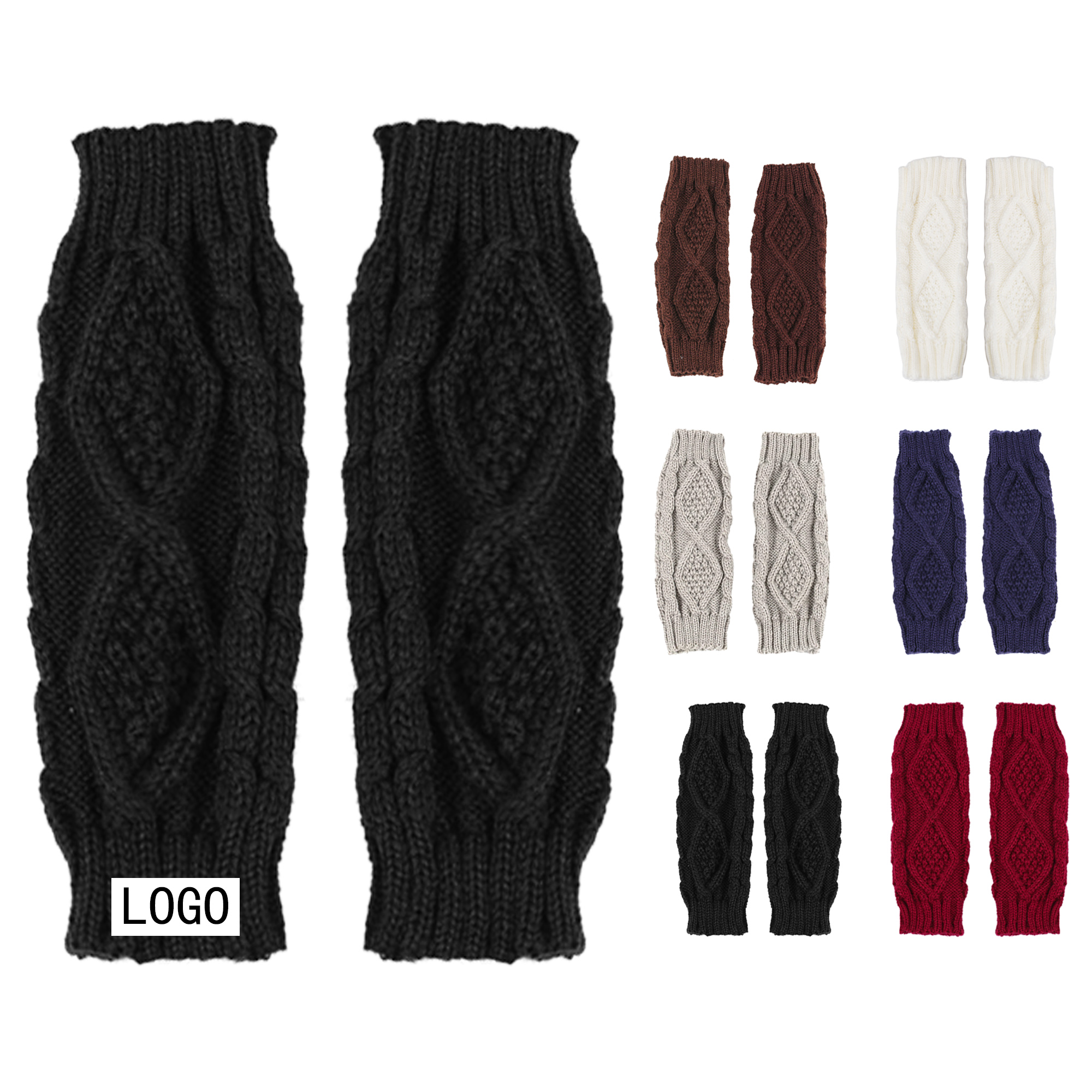 Autumn And Winter Diamond Wool Gloves Fingerless Cuff 1