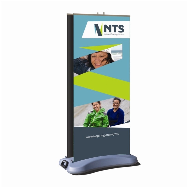 Double-Sided Outdoor Retractable Kit, Fabric Retractable Banner Stand, 33" x 80" 2