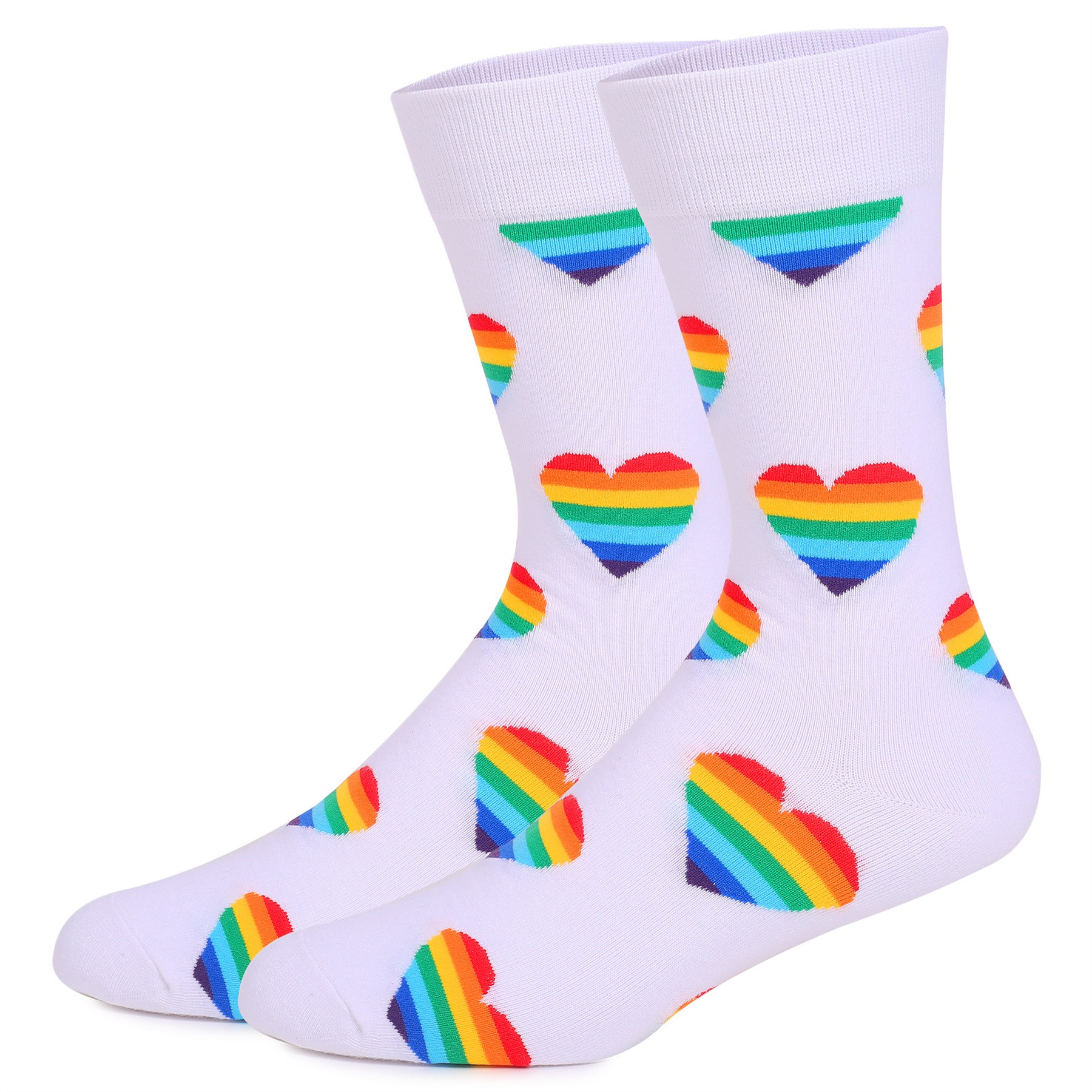 Colorful Patterned Mid Calf Knit Dress Sock 2